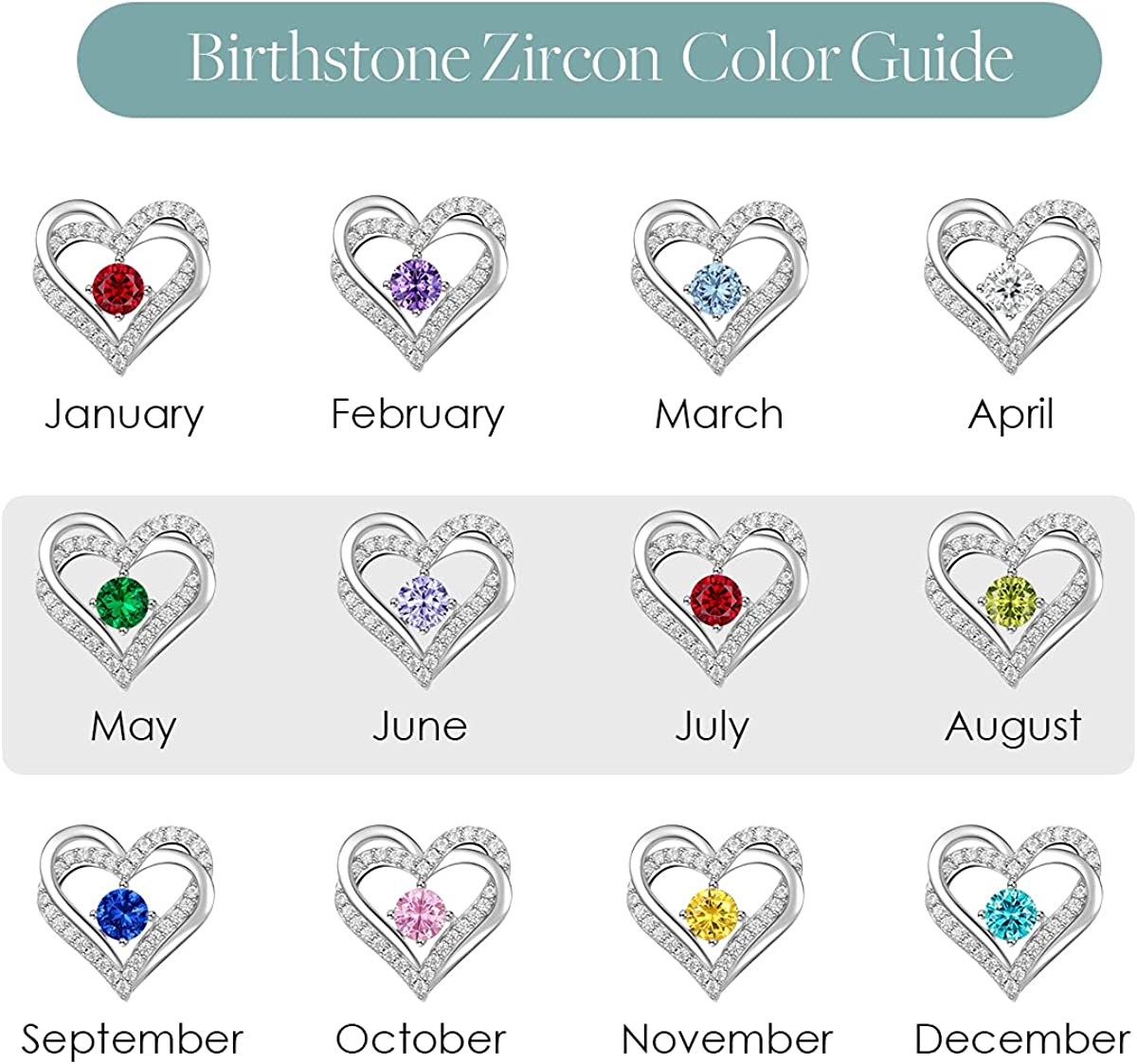 CDE Forever Love Heart Bracelet 925 Sterling Silver with Birthstone Zirconia, Anniversary Mother's Day Birthday Jewelry Gifts for Women Wife Her - Image 7
